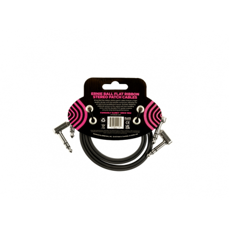 ERNIE BALL 6406 Flat Ribbon Stereo Patch Cable 60,96cm - 2 PKG