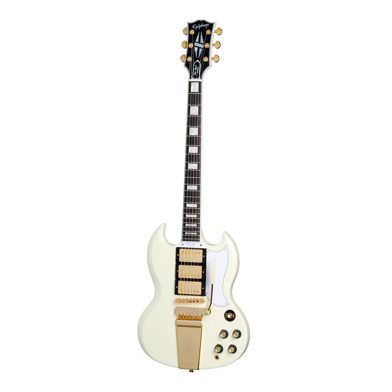 EPIPHONE Inspired by GIBSON CUSTOM 1963 LES PAUL SG CUSTOM MAESTRO VIBROLA CLASSIC WHITE