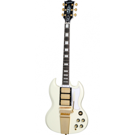 EPIPHONE Inspired by GIBSON CUSTOM 1963 LES PAUL SG CUSTOM MAESTRO VIBROLA - CLASSIC WHITE