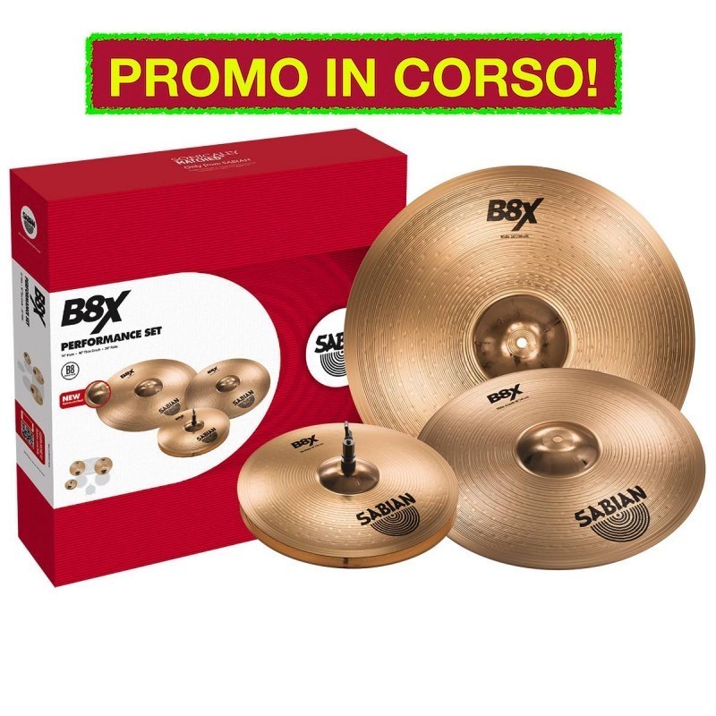 SABIAN B8X PERFORMANCE SET 45003X : HH14 + CRASH16 + RIDE20