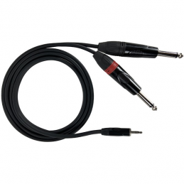 ZZIPP YZZP100 CAVO AUDIO Y MINI JACK STEREO 3.5 A 2 JACK MONO 6.3 - 1m