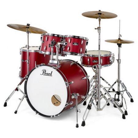 PEARL ROADSHOW 20" PLUS DRUMSET MATTE RED - W/HW & 3 PIATTI SOLAR by SABIAN