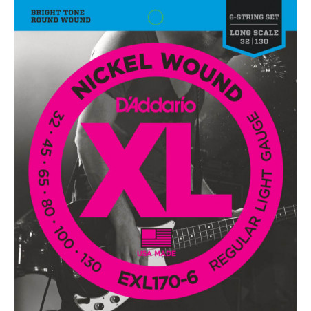 D'ADDARIO EXL170-6 32/130 NICKEL BASS STRINGS