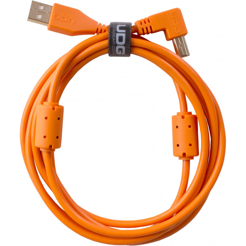 U95004OR - ULTIMATE AUDIO CABLE USB 2.0 A-B ORANGE ANGLED 1M